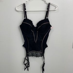 Cassandra Intimates Black Pink Corset Large
